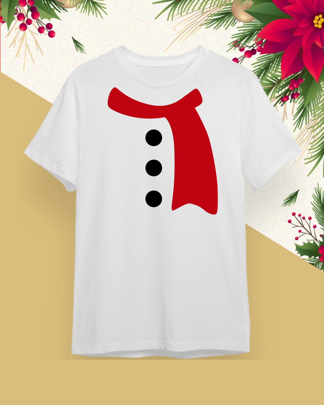 Camiseta Navideña - Feliz Navidad / Muñeco de Nieve