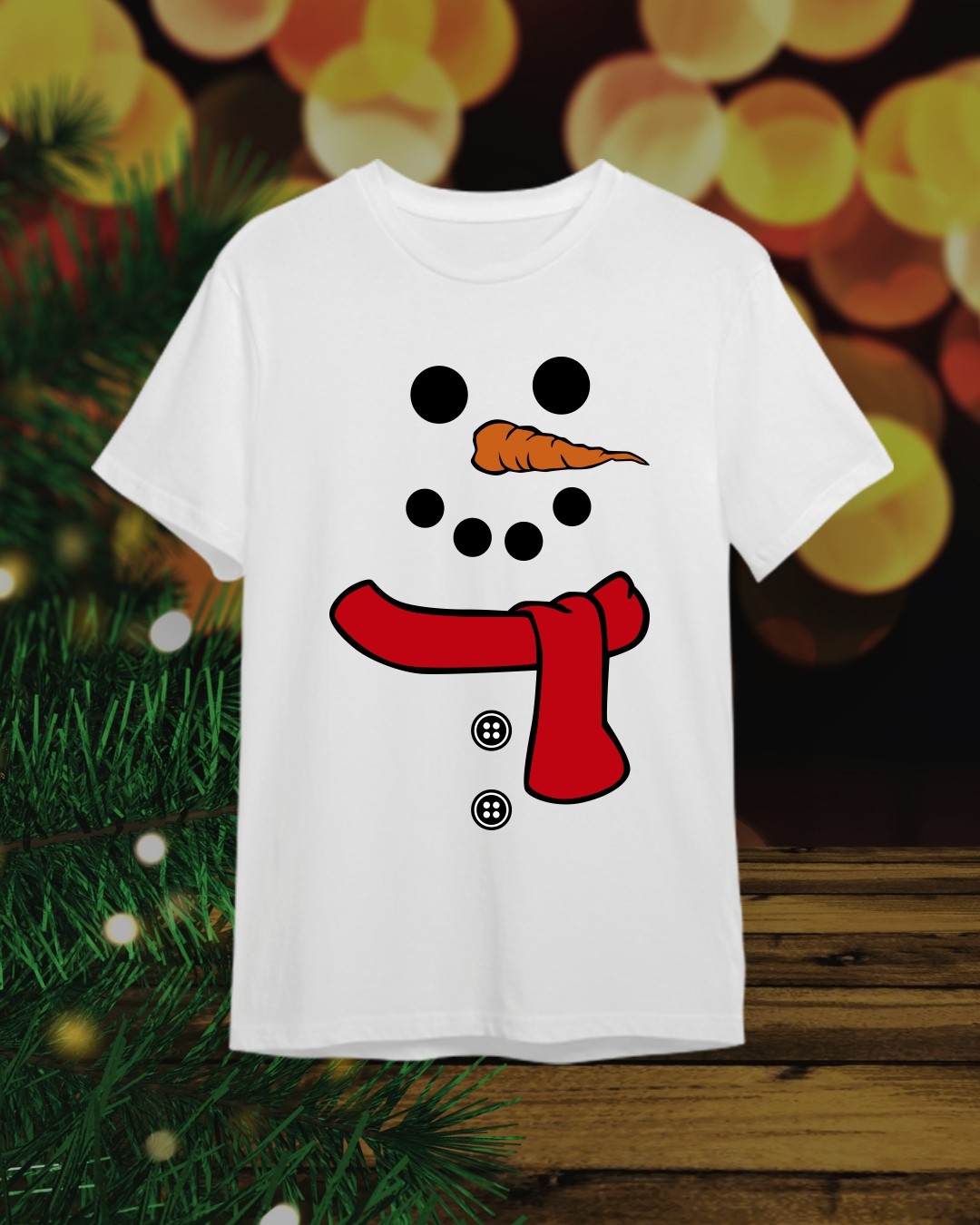 Camiseta Navideña - Feliz Navidad / Muñeco de Nieve