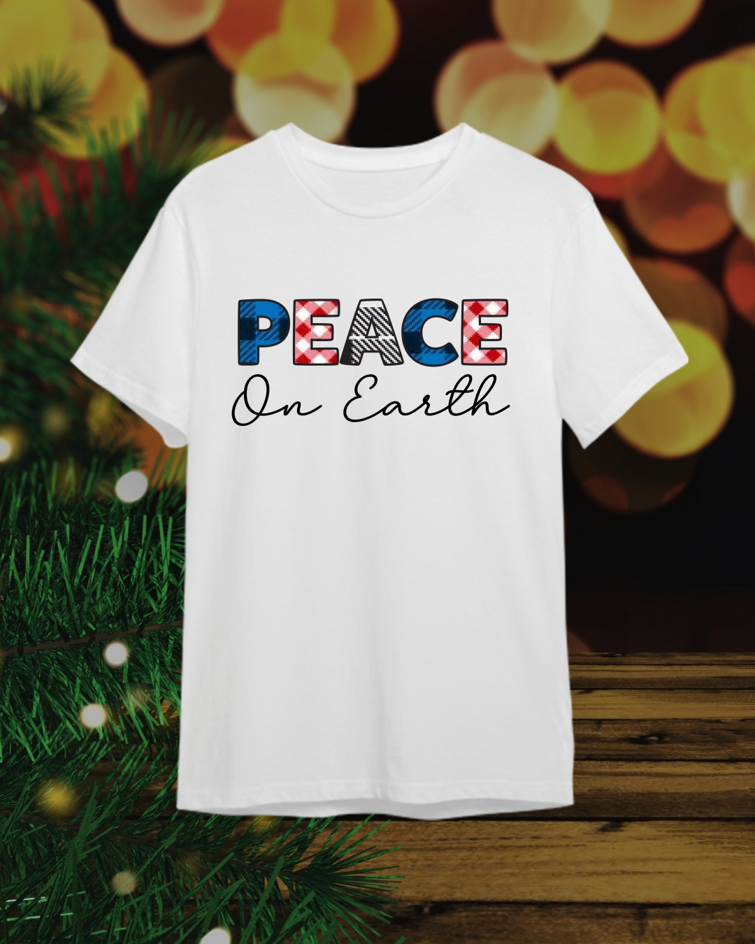 Camiseta Navideña - Feliz Navidad / Peace on Earth