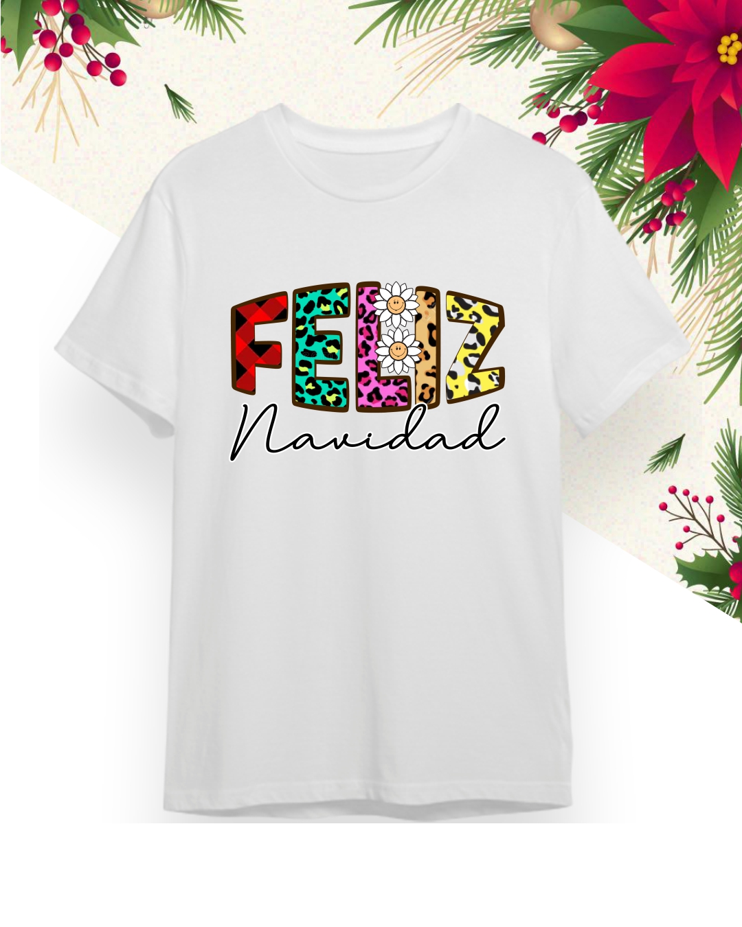 Camiseta Navideña - Feliz Navidad / Merry Christmas
