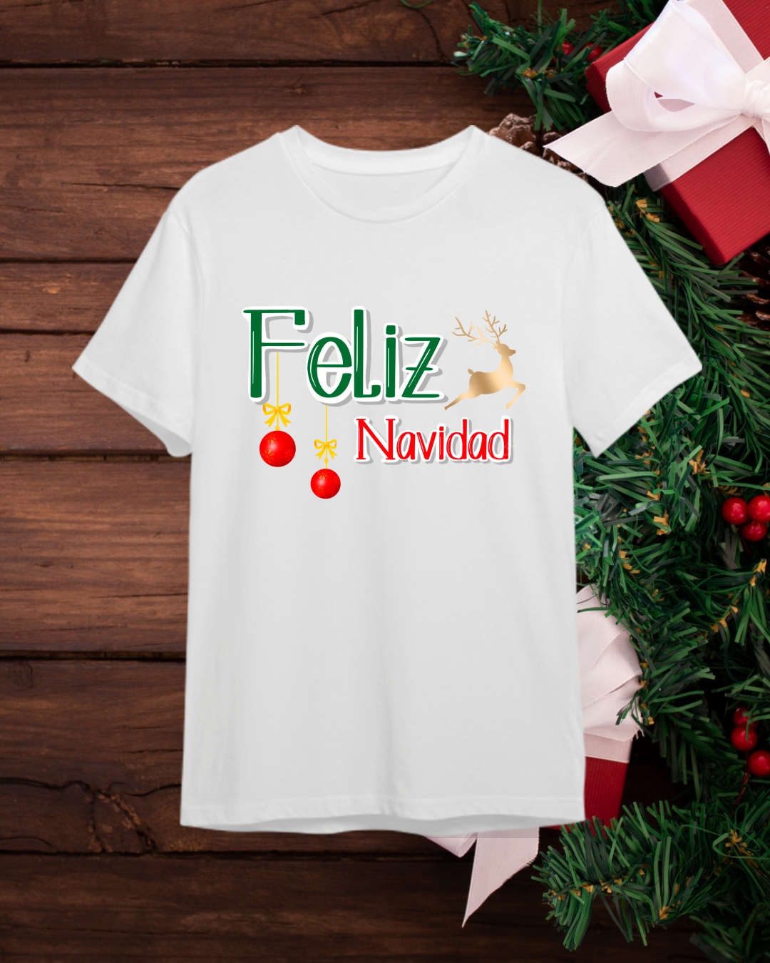 Camiseta Navideña - Feliz Navidad / Merry Christmas