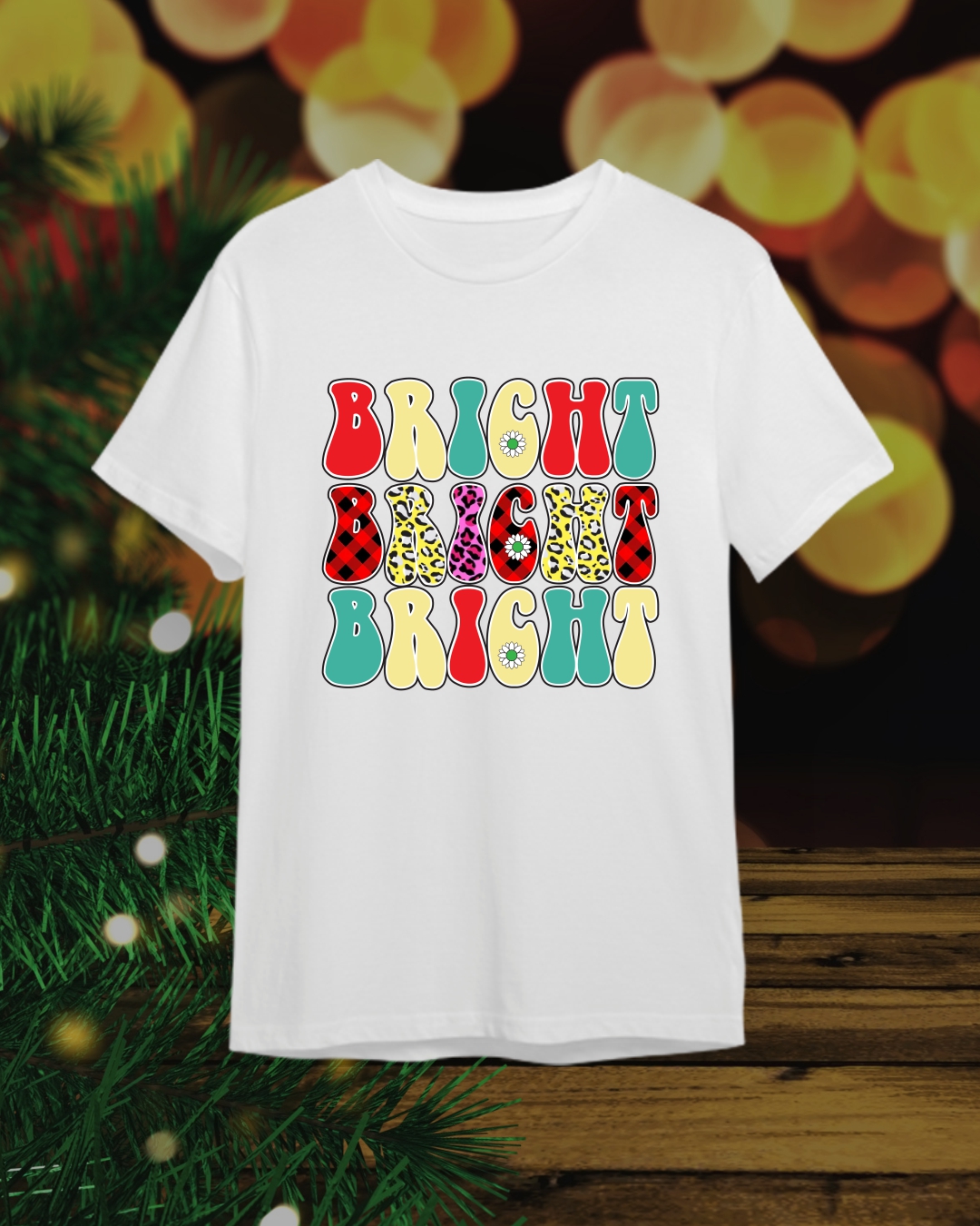 Camiseta Navideña - Feliz Navidad / Bright