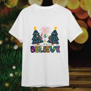 Camiseta Navideña - Feliz Navidad / Merry Christmas / Believe